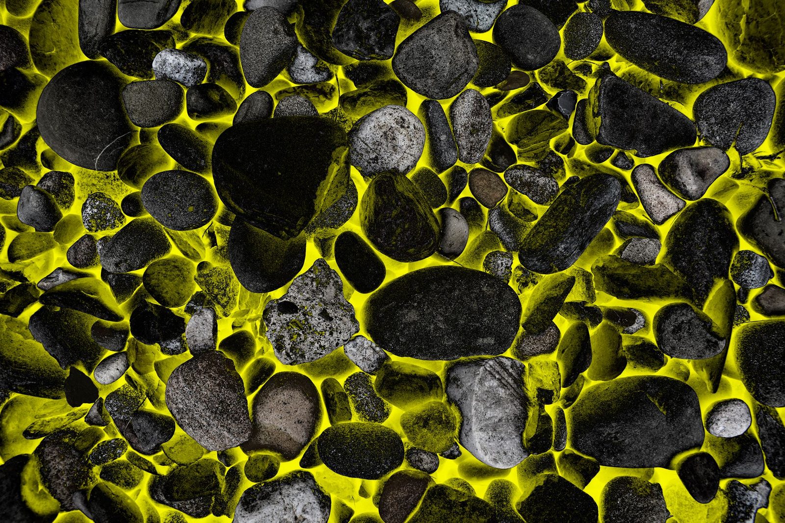 River Stones — Sulfur — Lancaster County. The stone study in yellow. Same rocks, different night. Photo Freak’s color lab, shot on the ground.
